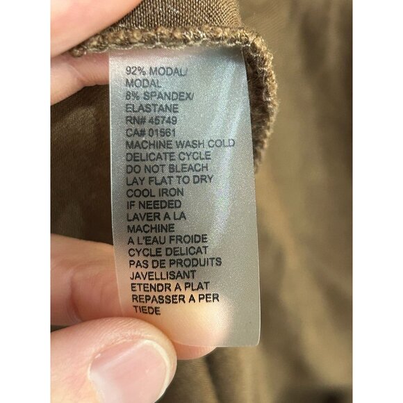 Miestre Brown Sleeveless Midi Dress With Ruched Waist V-Neckline Sz Medium - Picture 6 of 8